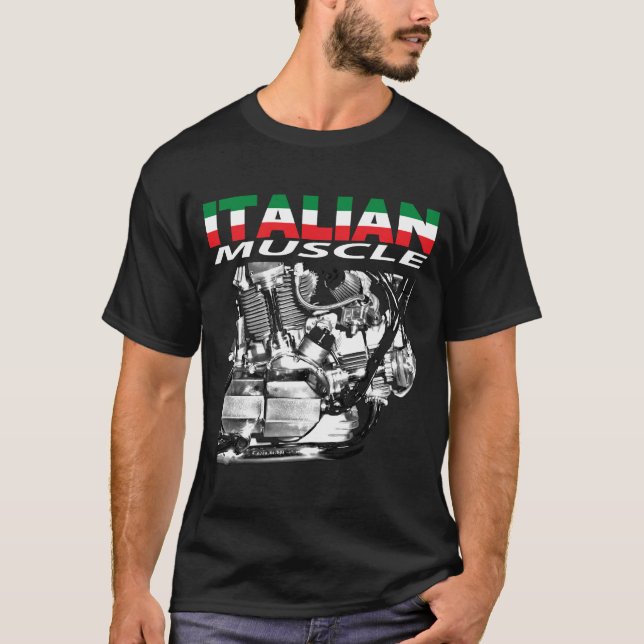 T-shirt Noir italien de muscle (Devant)