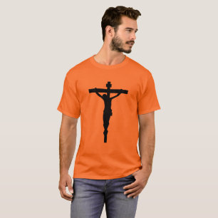 T-shirt noir Jésus catholique chrétien de crucifix