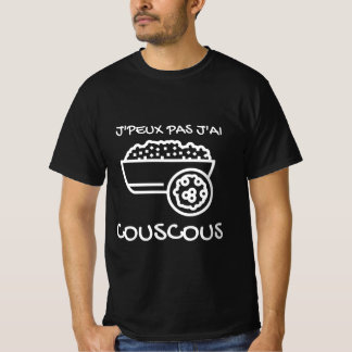 T-shirt noir "J'peux pas j'ai Couscous"
