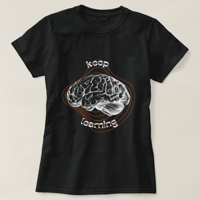 T-shirt noir Keep Learning Bold (Design devant)