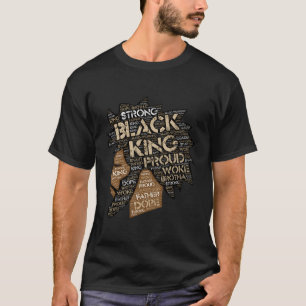 T-shirt Noir King Man Paroles Père En Forme Libre Locs Afr