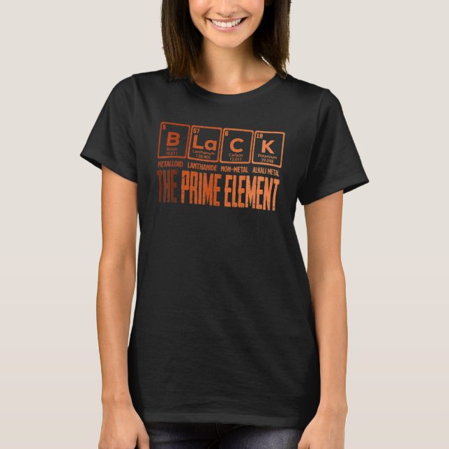 T-shirt Noir Les Éléments Chimiques Principaux Noir Histoi (Devant)