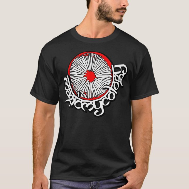T-shirt Noir magique de mycologie (Devant)