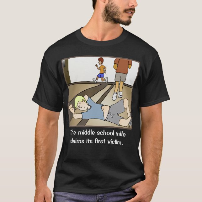 T-shirt noir masculin Mile du collège (Devant)