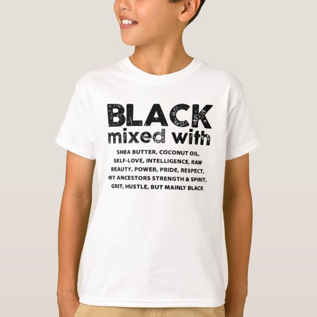 T-shirt Noir Mélangé Avec Funny Noir Histoire Mois Africai (Devant)