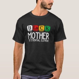 T-shirt Noir Mère Élément essentiel Père Fête Période