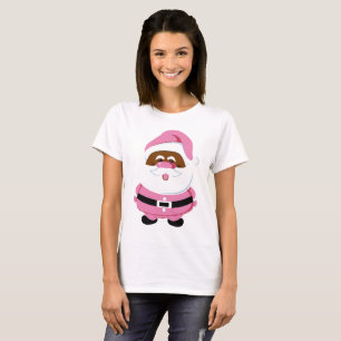 T-shirt Noir noir de Noël rose africain et américain