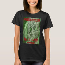 T-shirt noir "Obsession Suppression" pour femmes.