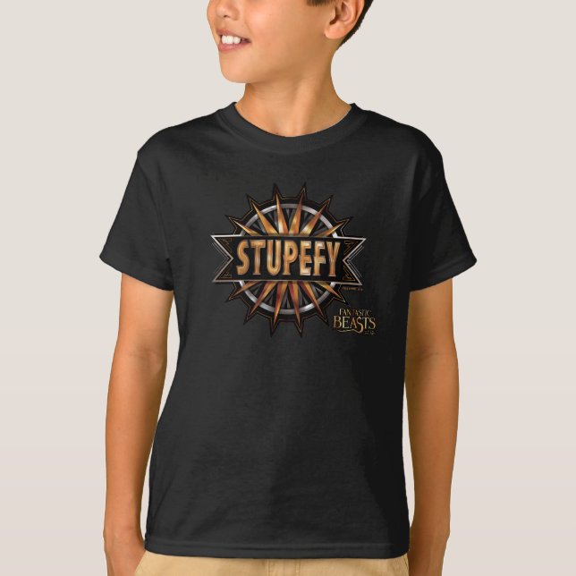 T-shirt Noir & Or Stupefy Spell Graphisme (Devant)