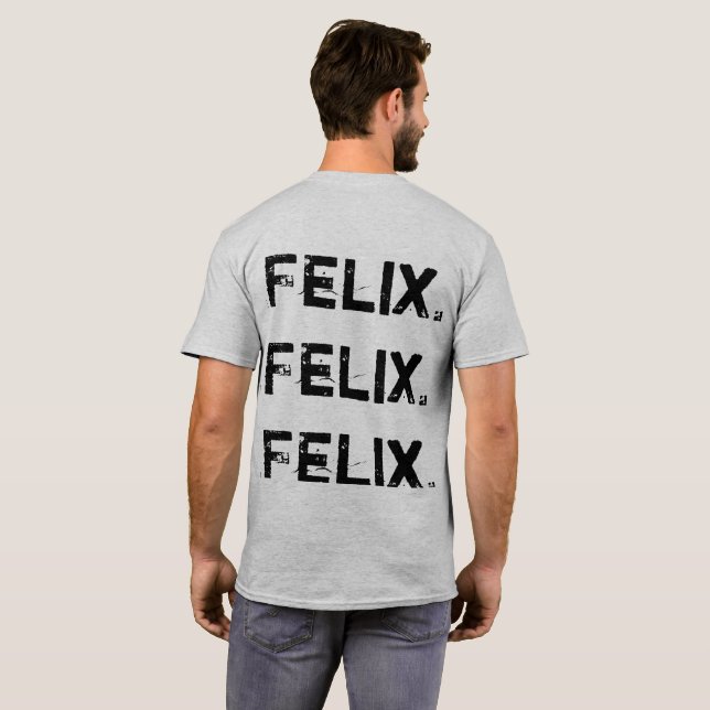 T-shirt noir orphelin de citation de Felix (Dos entier)
