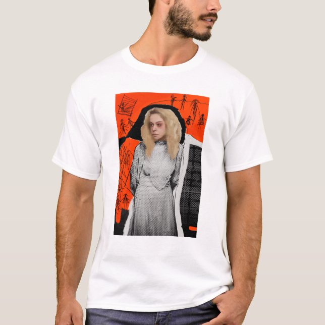 T-shirt Noir orphelin | Helena - croquis gothique (Devant)