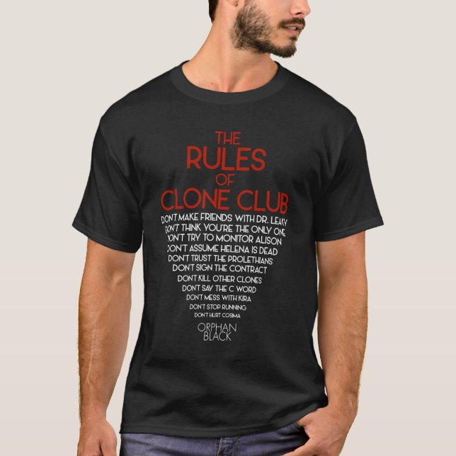 T-shirt Noir orphelin | les règles du club de clone (Devant)