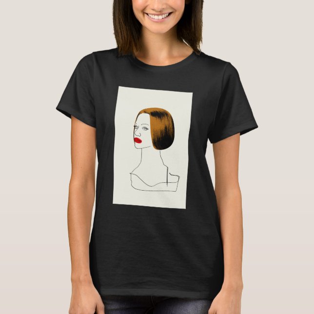 T-shirt Noir orphelin | Rachel - croquis chic de clone (Devant)