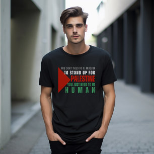 T-shirt noir PALESTINE GRATUIT pour homme