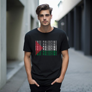 T-shirt noir PALESTINE GRATUIT pour homme