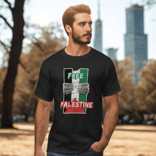 T-shirt noir PALESTINE GRATUIT pour homme