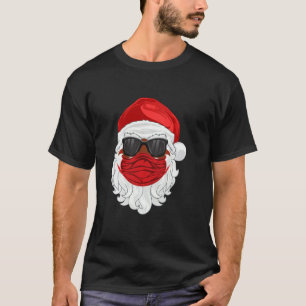 T-shirt Noir Père Noël 2020 Santa Claus Masque Visage