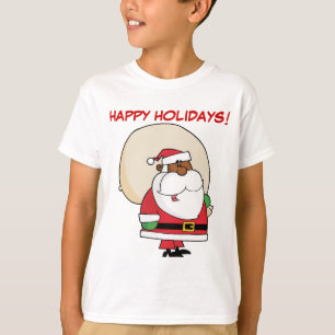 T-shirt Noir Père Noël avec sac de jouets