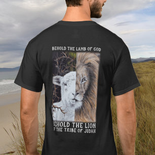 T-shirt noir personnalisable Lion et agneau