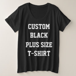 T-shirt noir personnalisé pour femmes de grande ta