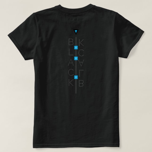 T-shirt noir point bleu (Design dos)