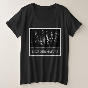 T-shirt noir pour femme – « Save Our Nature »