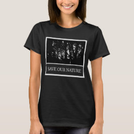 T-shirt noir pour femmes – « Sauver notre nature »