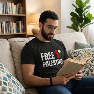 T-shirt noir pour homme 'LIBÉREZ LA PALESTINE'