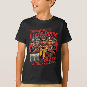 T-shirt Noir Rétro Aviateurs Histoire des Noirs 2ème Guerr