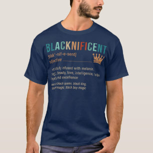 T-shirt Noir Rétro Définition Melanin Africain Bla