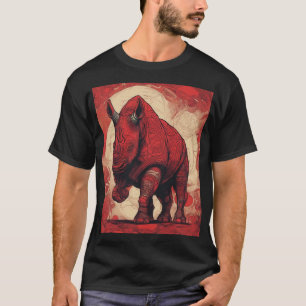 T-shirt noir, Rhino rouge
