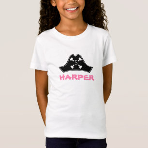 T-Shirt Noir rose + Anniversaire pirate de fille blanche
