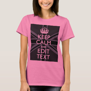 T-shirt Noir sur Noir garder le calme et votre texte Union