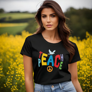 T-shirt noir "Teach Peace"