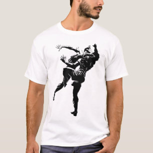 T-shirt Noir thaïlandais/blanc de Muay