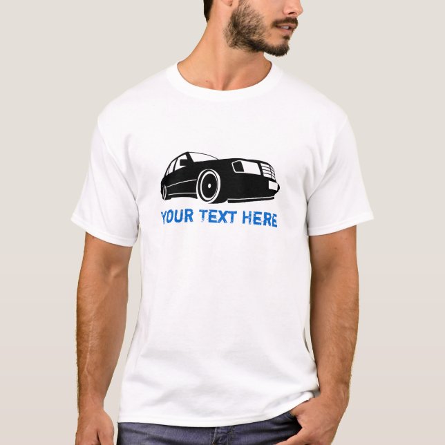 T-shirt Noir W124 + votre texte (Devant)