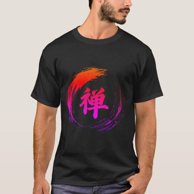 T-shirt noir ZENT禅 samurai (Devant)