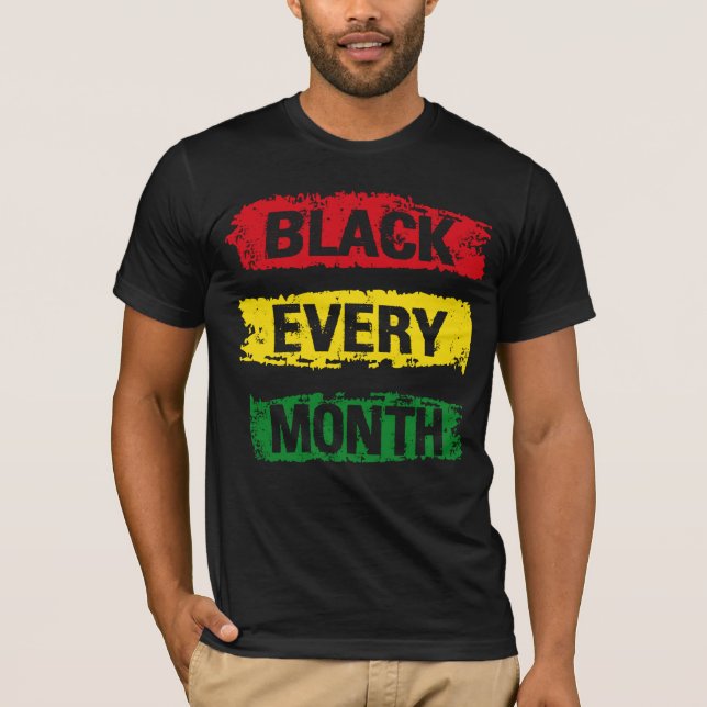 T-shirt Noirs chaque mois Les droits des Noirs Histoire de (Devant)