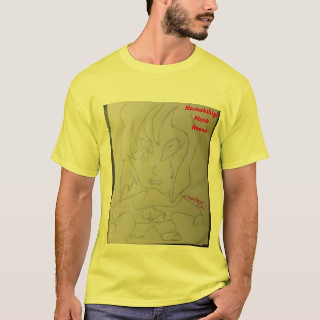 T-shirt Noirs de masque Kamakihigh (Devant)