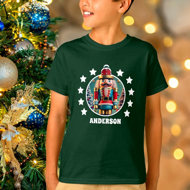 T-shirt Noisette Noël Personnalisé Enfants Vert (Créateur téléchargé)