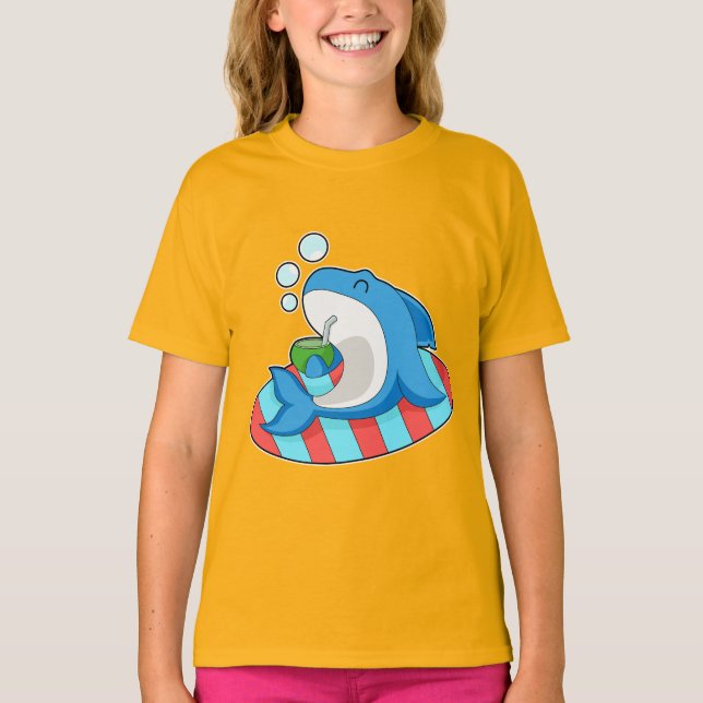 T-shirt Noix de coco d'été de requin (Devant)