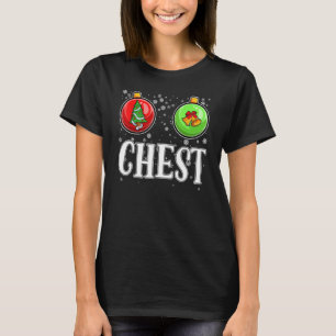 T-shirt Noix de la poitrine Noël drôle jumelé Couple Chest
