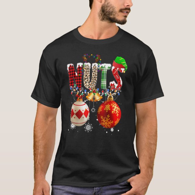 T-shirt Noix de poitrine Couples Noisettes de Noël Match a (Devant)