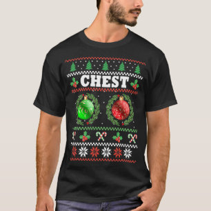 T-shirt Noix de poitrine Noël T laid jumelé Couple poitr