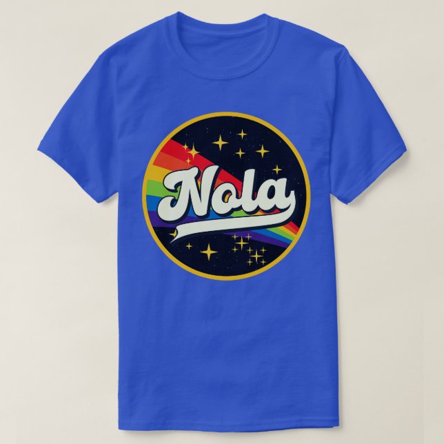 T-shirt Nola Rainbow Dans L'Espace Style Vintage (Design devant)