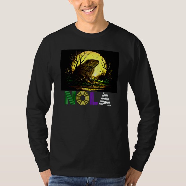 T-shirt Nola Saying New Orleans Mardi Gras Nutria Rat  2 (Devant)