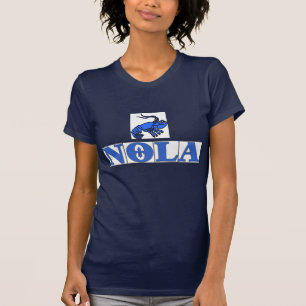 T-shirt NOLA TIles Fleur, Crawfish aux carreaux bleus