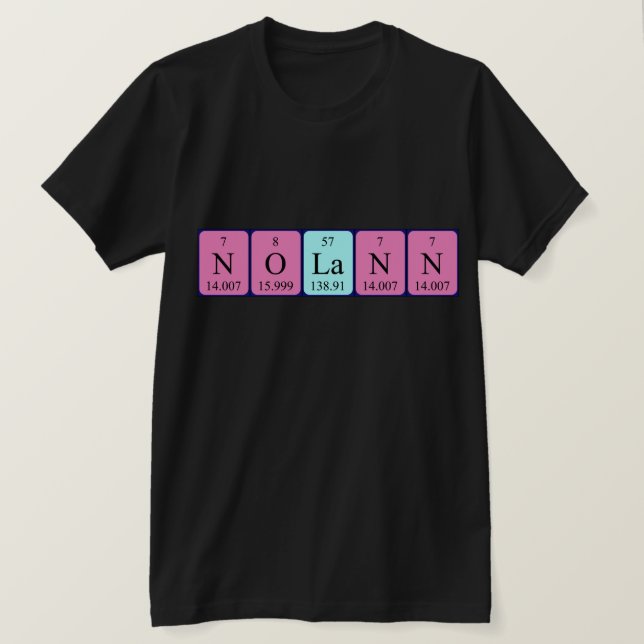 T-shirt Nolann nom de table périodique chemise (Design devant)