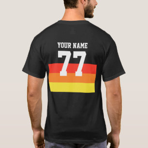T-shirt Nom 77 Sports Jersey Numéro Noir Jaune Rouge