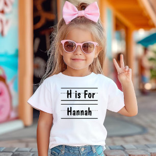 T-shirt Nom alphabet personnalisé Premier jour du cadeau p